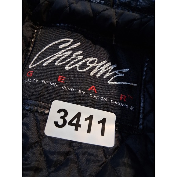 Y2k Vintage Chrome Womens size 8 Leather Moto Riding Fonzy Zip Rock Jacket Goth - Picture 4 of 16